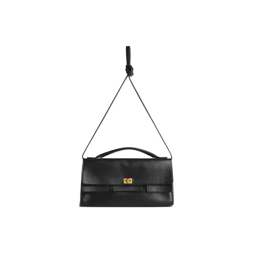 Balenciaga Bel Air Calfskin One Shoulder Handbag Small Size Women's Black