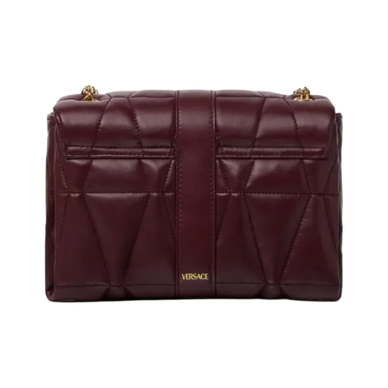 FANSIZHE Kleio Lambskin Shoulder Bag Women's Burgundy Red-2