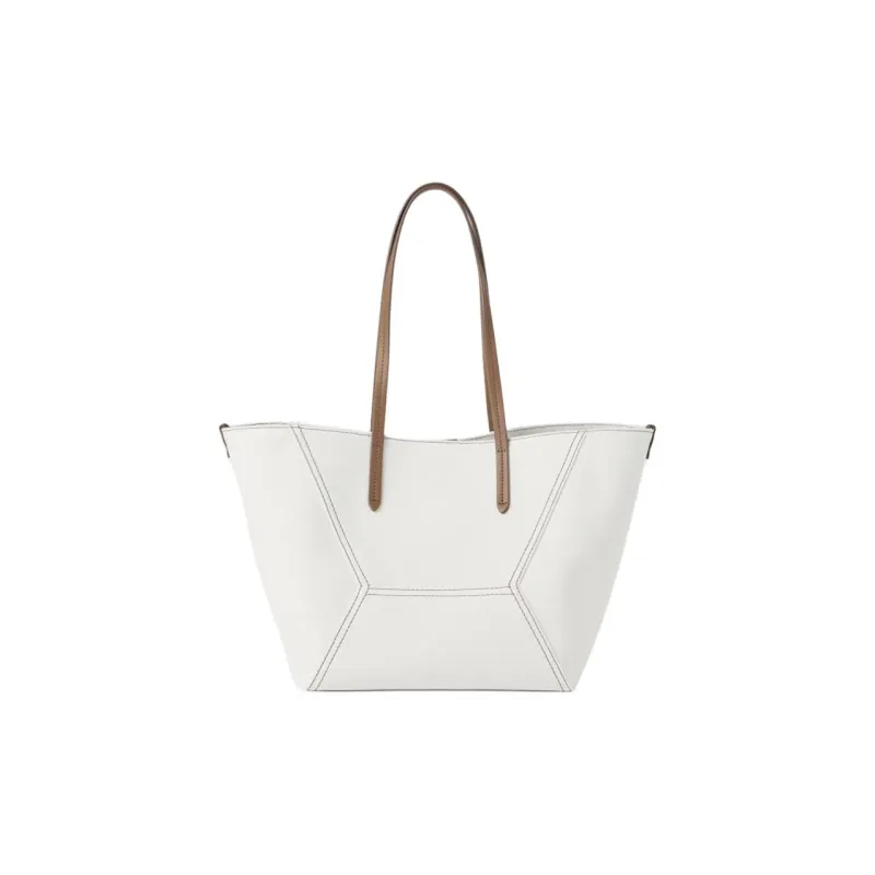 Brunello Cucinelli Cotton And Linen Blend Tote Bag Shopping Bag Shoulder Bags Small Size Women's Chalk-2