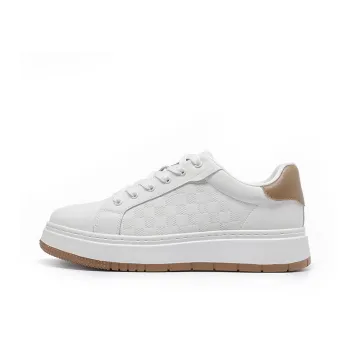 Haobin Abrasion Resistant Low Top Skateboard Shoes Unisex White