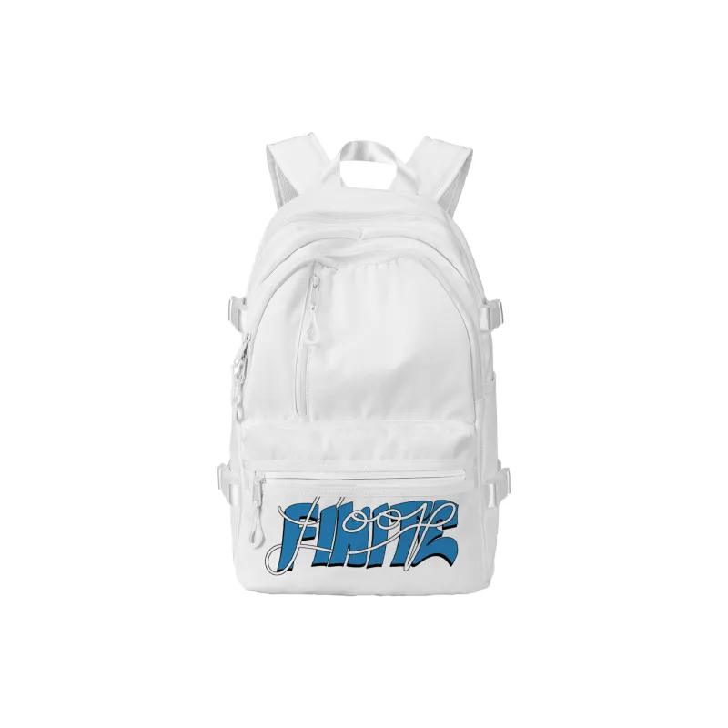 FINITE LOOP Recycled Material Student Backpack Unisex White-13