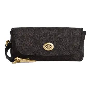COACH Canvas Eyeglass Cases Women's Walnut/Black