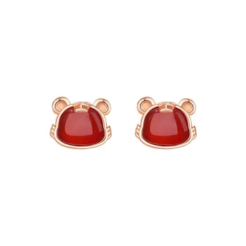 CENTURY&KINDLE Agate Stud Earrings Women's