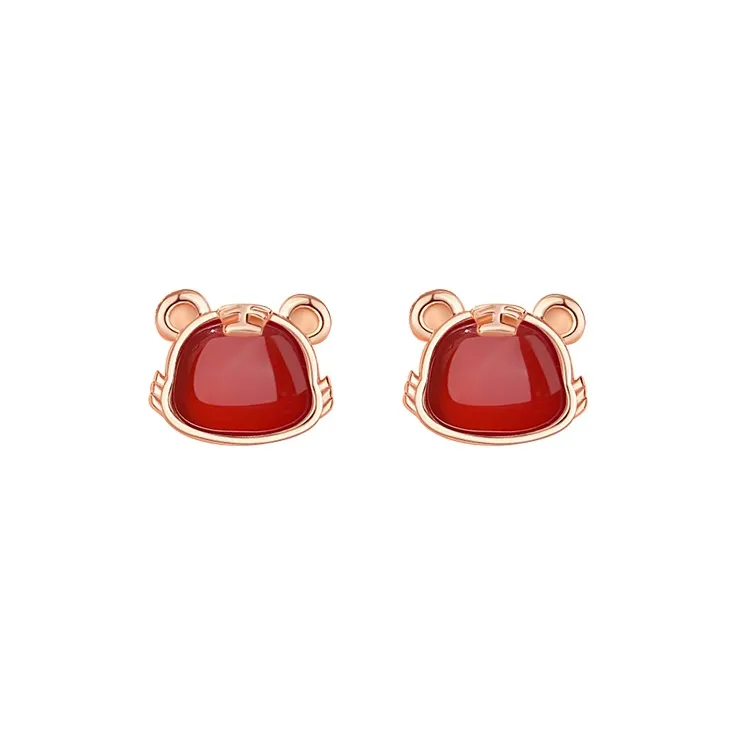 CENTURY&KINDLE Agate Stud Earrings Women's-0