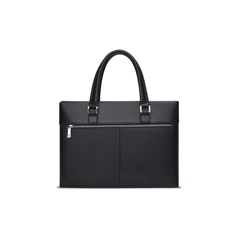 WilliamPOLO Cow Leather Portable Briefcases Regular Men's Black-2