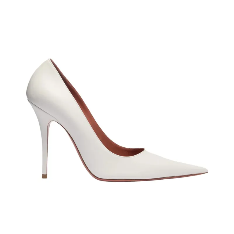 AMINA MUADDI Barbara Slim Heel High Heels 10.5cm Women's White-1