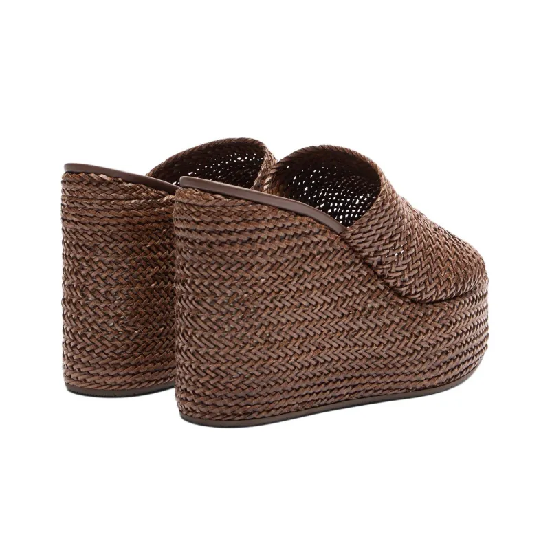 Casadei Slide Slippers 8cm Women's Brown-3