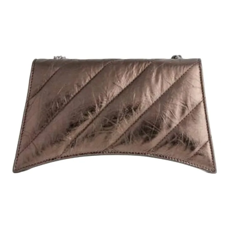 Balenciaga Calfskin Hourglass Bag, Shoulder Bag Mini Women's Bronze-4