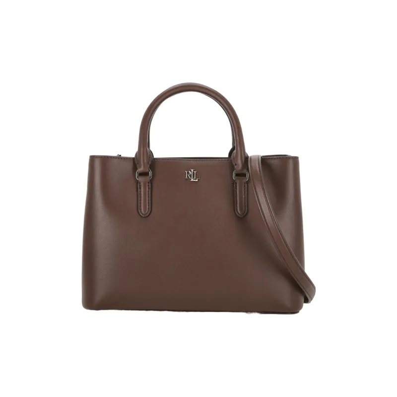 Ralph Lauren Leather Shoulder Bag Crossbody Bag Handbag Small Size Women's Dark Brown-0