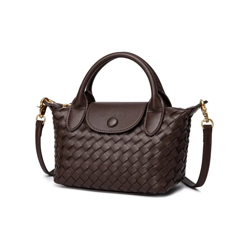 FAIRWHALE Cow Leather Shoulder Bag Crossbody Bag Handbag Medium Size Women's Black/Ecru/Brown/Coffee-12