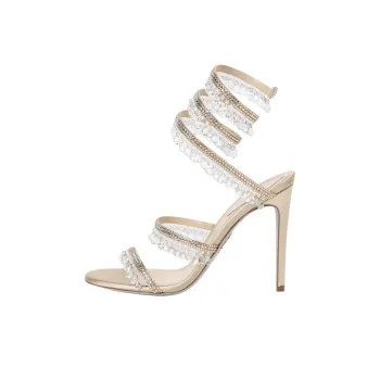 RENE CAOVILLA Chandelier One Strap Sandals 11cm Women's Beige