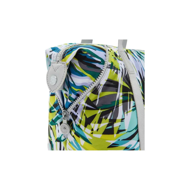 Kipling Polyester Tote Bag, Shopping Bag, Shoulder Bag, Handbag Medium Size Unisex Green & Multicolor-5