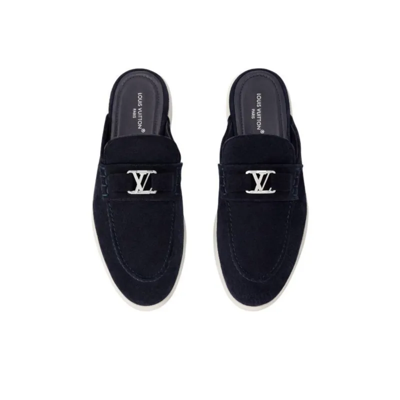 LOUIS VUITTON Estate Rubber Sole Wrap-toe Slippers Men's Blue-2