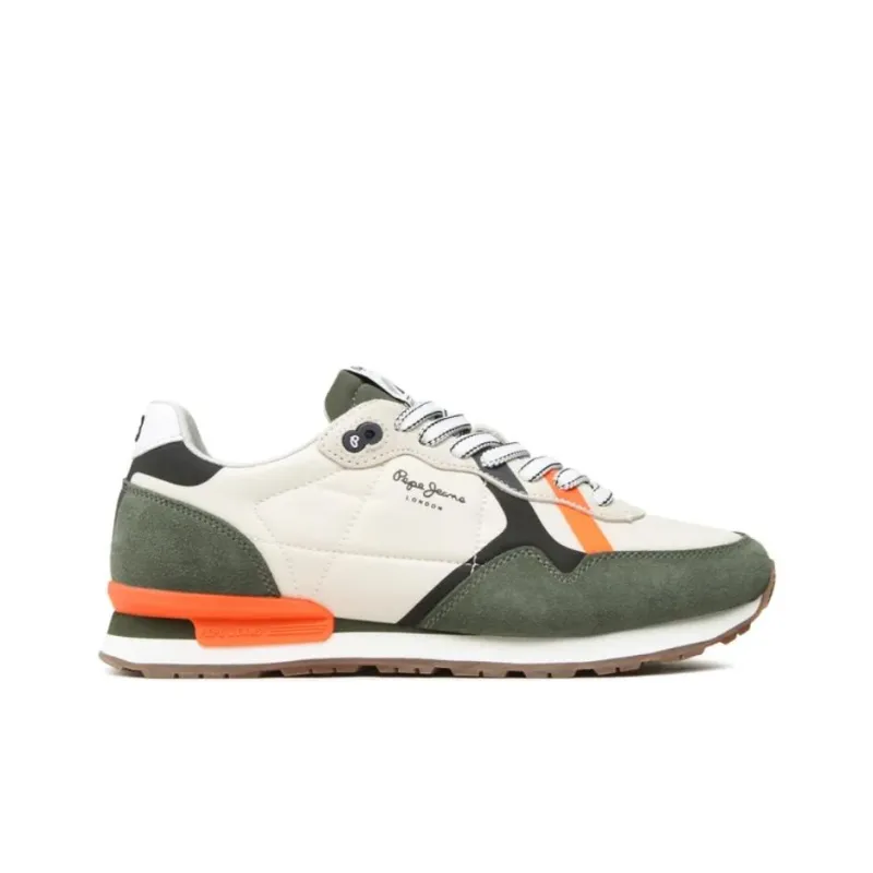 Pepe Jeans Cushioning Low-Top Casual Shoes Men's Beige Green-1