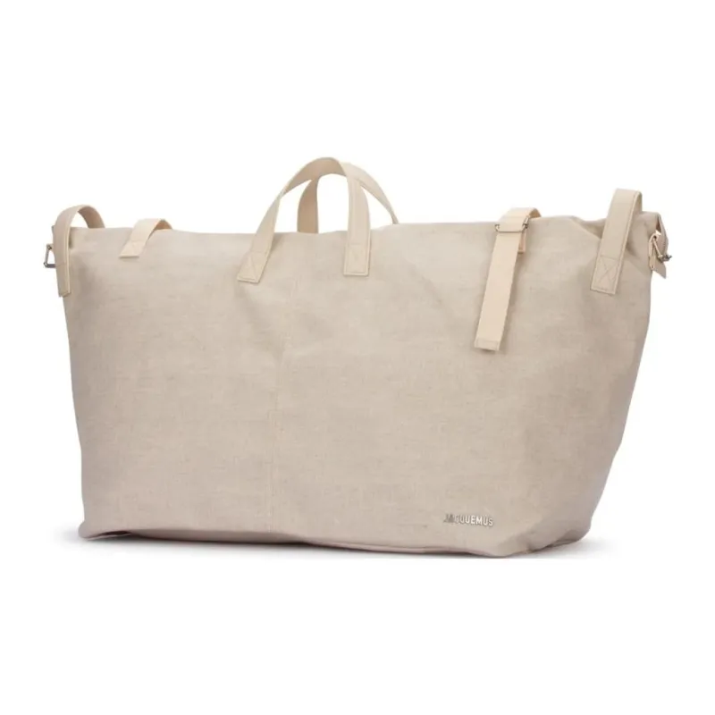 Jacquemus Cotton Tote Bag Shopping Bag Luggage Bag Shoulder Bag Crossbody Handbag Men's Gray-2