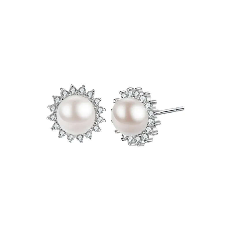 Cuihua Gold Shop Pearl Stud Earrings Women's-0