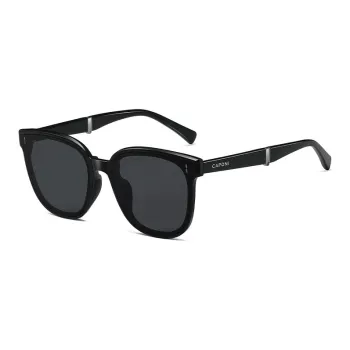 CAPONI EMS Square Sunglasses Unisex Black