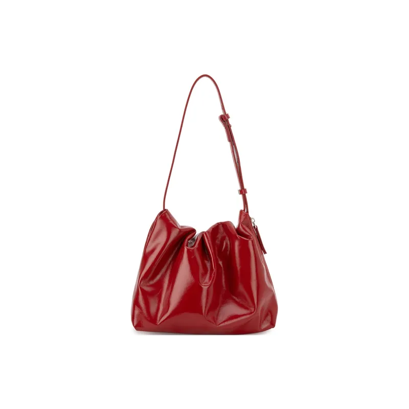 VENOF Cow Leather One Shoulder Crossbody Shoulder Bag Women's Hot Red/Black In The Moment/Cloudy White-0