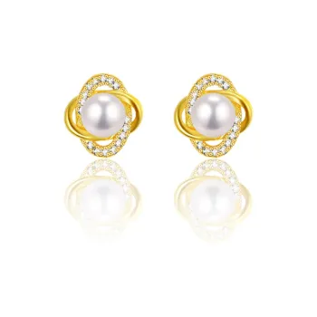 Love Pearl Stud Earrings Women's