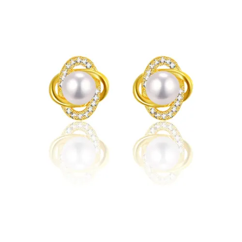 Love Pearl Stud Earrings Women's