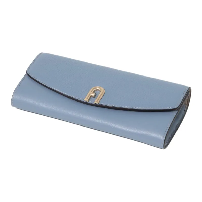 Furla Primula Leather Wallet Regular Women's Blue-3