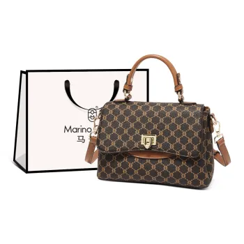 Marino Orlandi Synthetic Leather Handbag, Shoulder Bag Trumpets Women's Coffee/Khaki