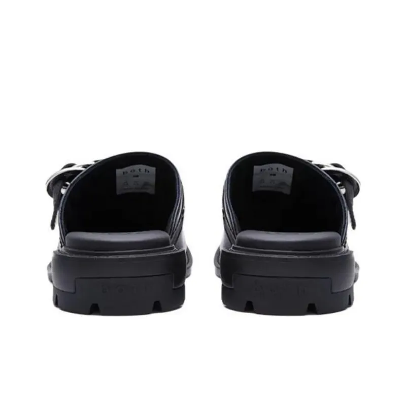 Both ReRe Closed Toe Slippers Unisex Black-4
