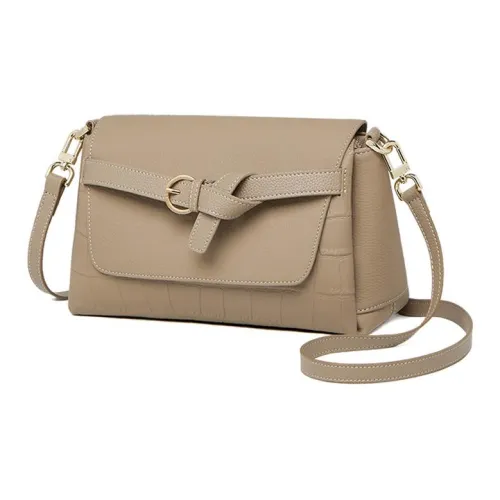 PAYOT Cow Leather Shoulder Bag Crossbody Bag Women's Elephant Gray