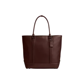 COACH Metropolitan Leather Tote Bag, Shopping Bag, Shoulder Bag Large Size Men's Red Brown
