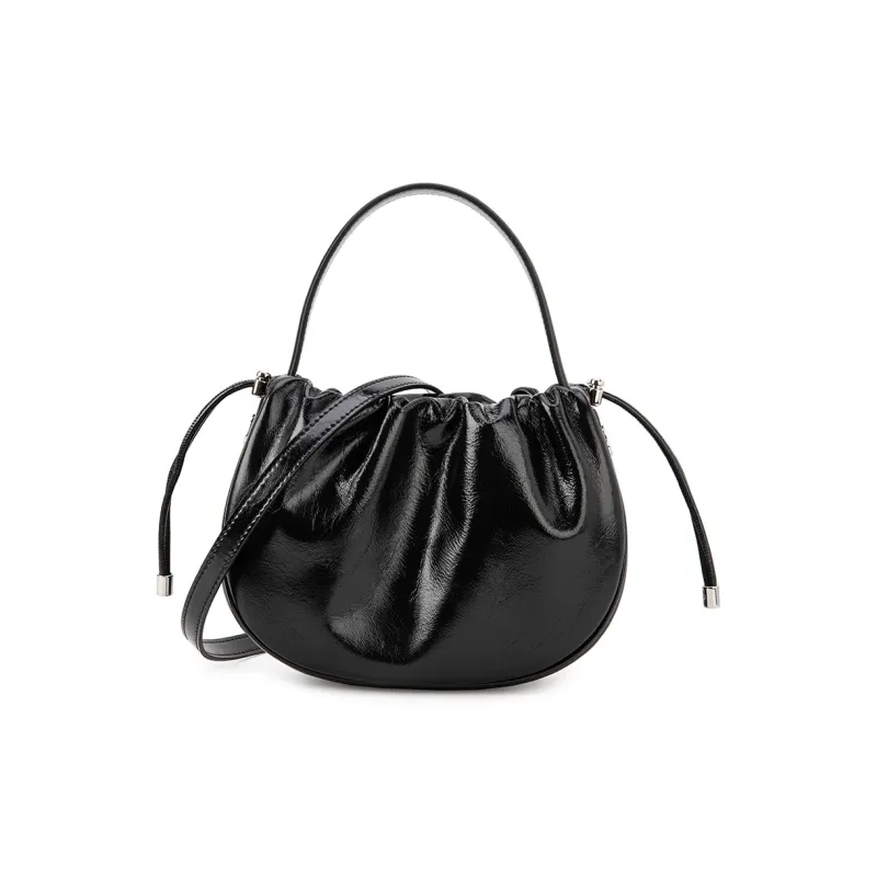 VENOF Cow Leather Handbag Small Size Women's Mocha Apricot/Rum Black/Hot Song Red/Cloud White-6