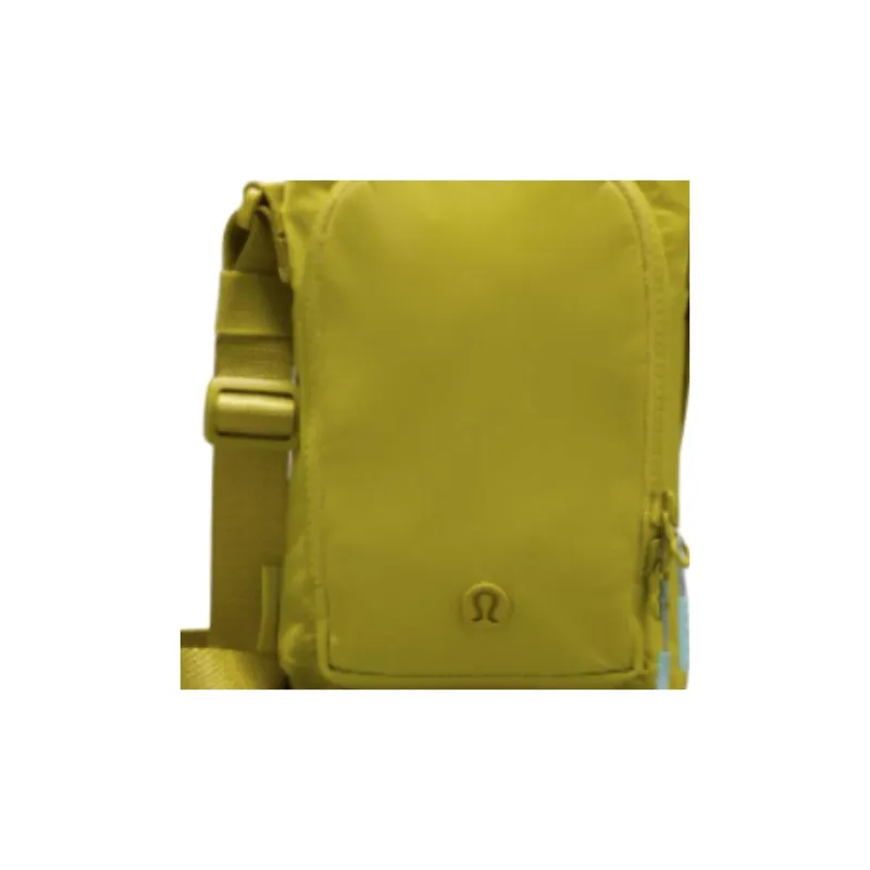 Lululemon Waterproof Fabric Shoulder Bag, Crossbody Bag Unisex Yellow-4