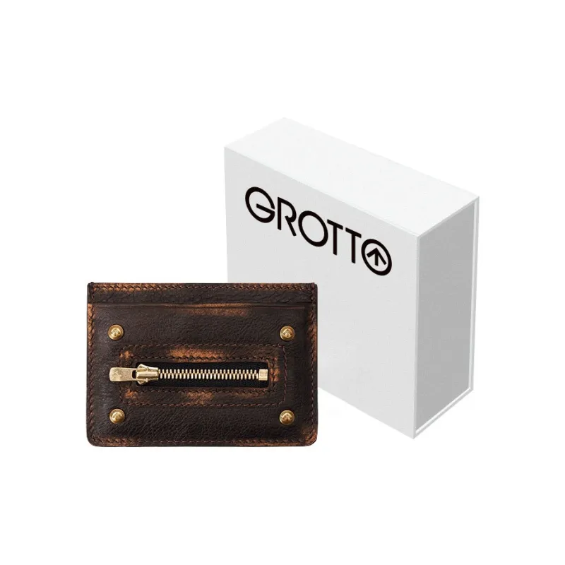 GROTTO Cow Leather Card Holder Unisex Multicolor-0