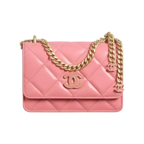 CHANEL 22P Lambskin Crossbody Bags Handbags Women's Pink