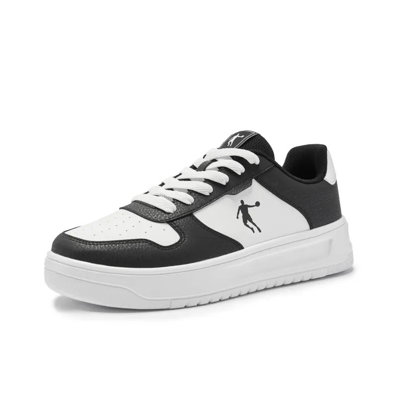 QIAODAN Anti-Slip And Wear-Resistant Breathable Low-Top Skateboard Shoes Men's White Black-2