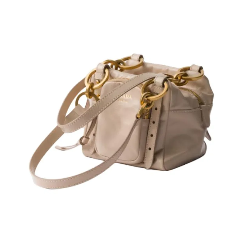 PRADA Calfskin Shoulder Bag Mini Women's Pink-1