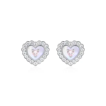 FANCI S925 Sterling Silver Mother Of Pearl Stud Earrings Women's