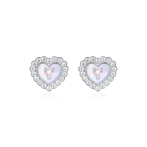 FANCI S925 Sterling Silver Mother Of Pearl Stud Earrings Women's