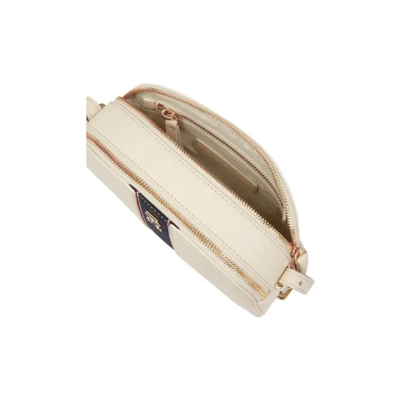 Tommy Hilfiger Polyurethane Shoulder Bag Crossbody Bag Women's Ecru & Navy Cyan-2