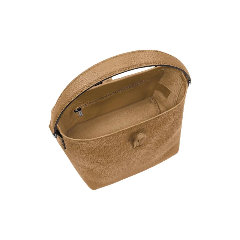 LONGCHAMP Le Roseau Leather Bucket Bags Shoulder Bag Crossbody Bag Handbag Women's Brown-3