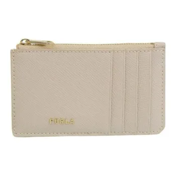 Furla Leather Card Holder Medium Size Women's Light Gray