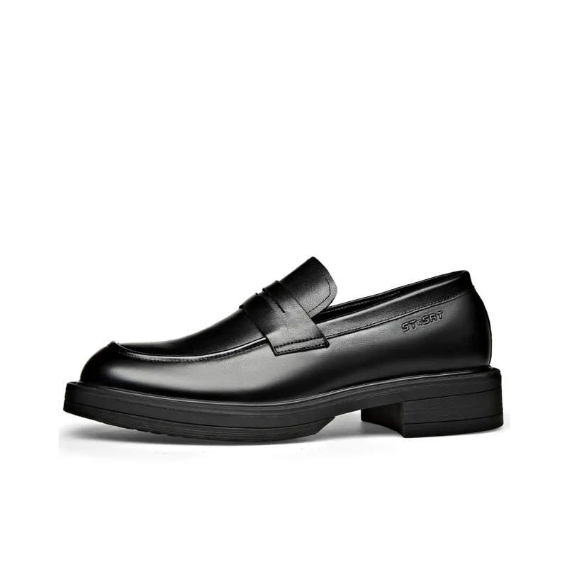 ST&SAT Fashion Genuine Leather Slip-on Dress Shoes Soft Sole Men's Shoes-1