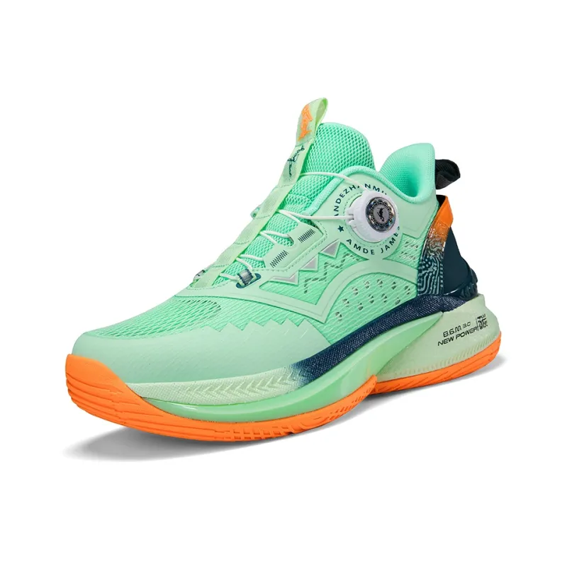 ANDEZHANMUSI Cushioning Low Top Basketball Shoes Men's Ice Emerald Green-1