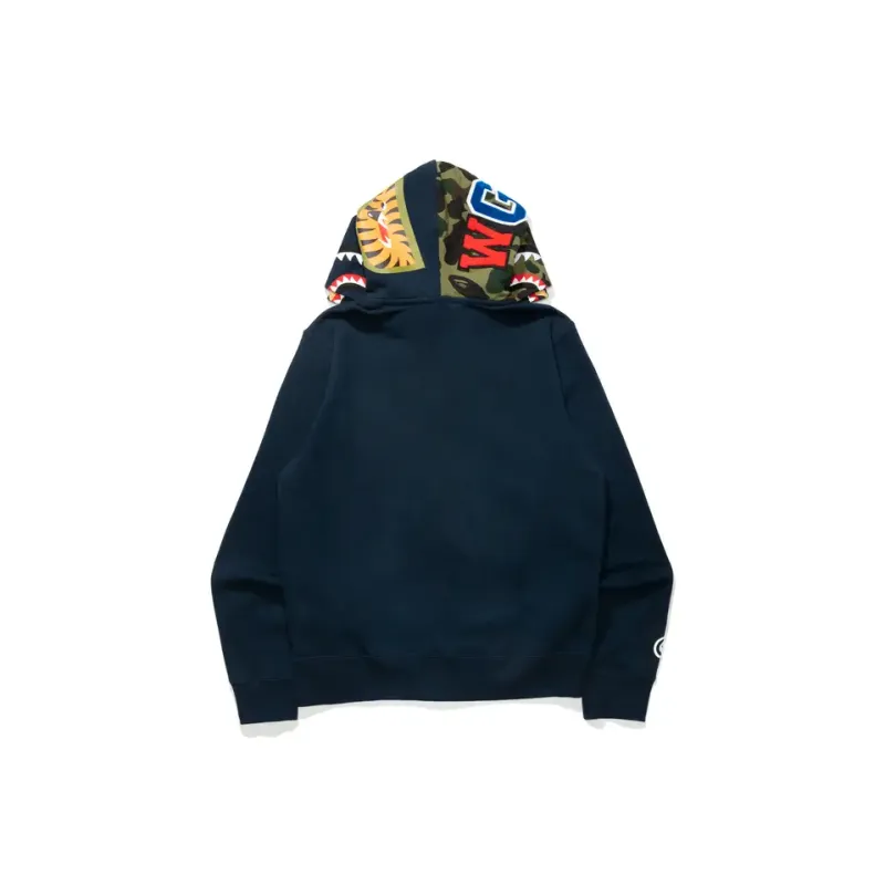 Bape Shark Full Zip Camo Sleeve Hoodie-7