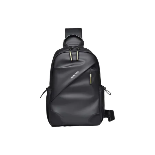 Tonlion Water Repellent Fabric Sling Bag Unisex Black