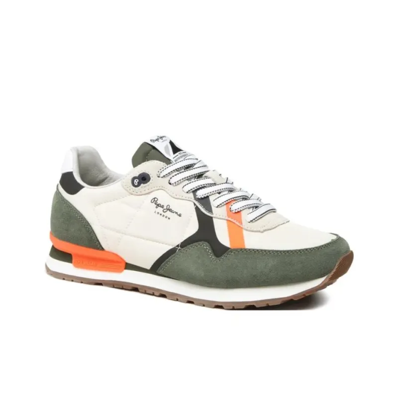 Pepe Jeans Cushioning Low-Top Casual Shoes Men's Beige Green-2