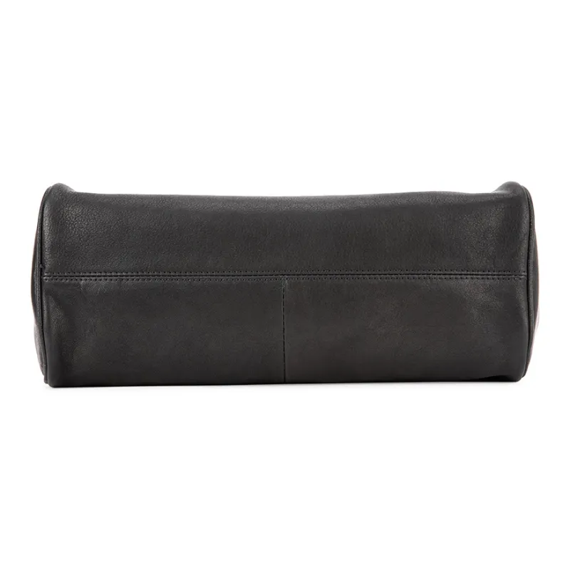 VENOF Top Grain Genuine Cow Leather Shoulder Bag Large Size Women's Cognac Brown/Rational Black-8