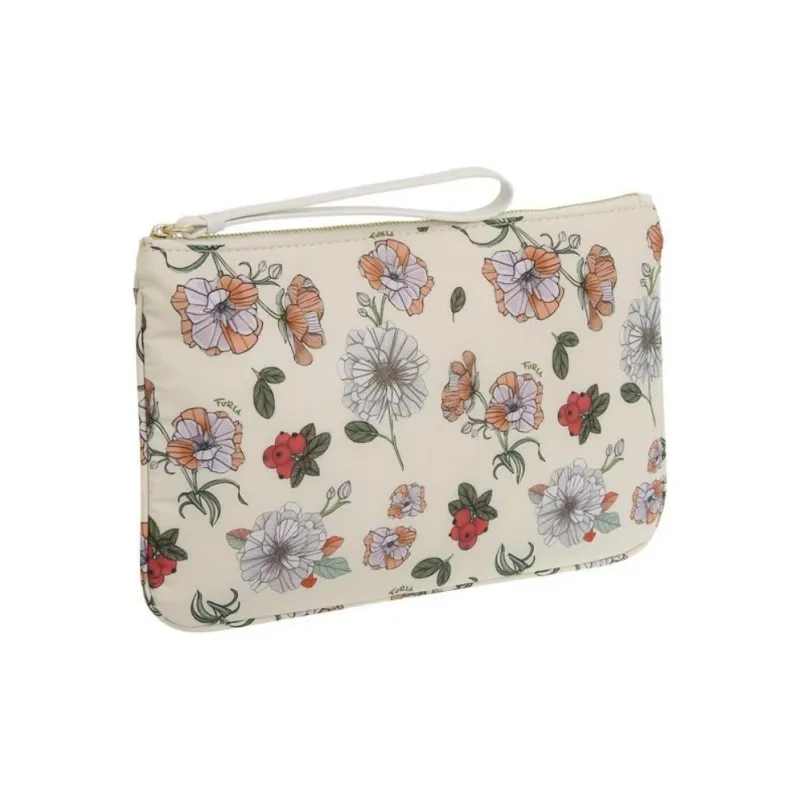 Furla Nylon Clutch Tubas Women's Ivory-1