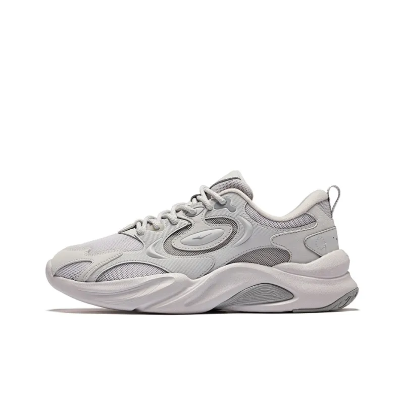 Erke Height Increasing Rebound Slip-Resistant Low-Top Casual Shoes Men's Mist Gray Recycling Gray-0