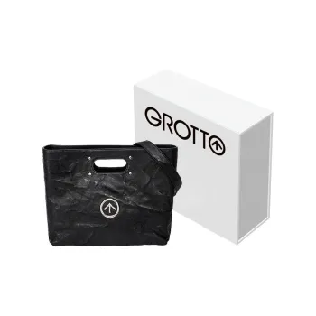 GROTTO Sheepskin Crossbody Handbags Medium Size Unisex Classic Black