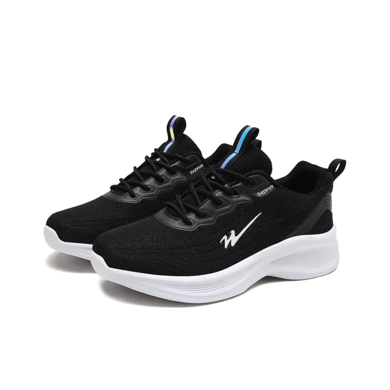 Binary Cushioning, Lightweight, Breathable, Slip Resistant Low Top Running Shoes Women's Black White-2